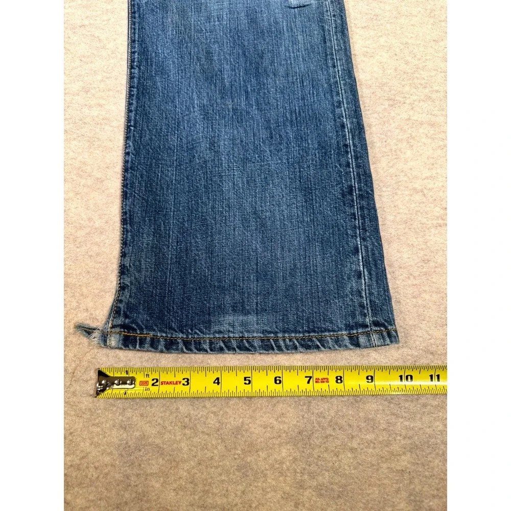 Levis 501 Straight Jeans Mens 40x32 Blue Whiskering Denim Cotton Button Fly